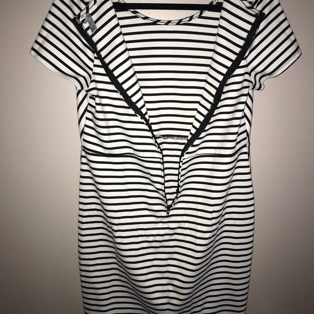Black and White Striped Dress